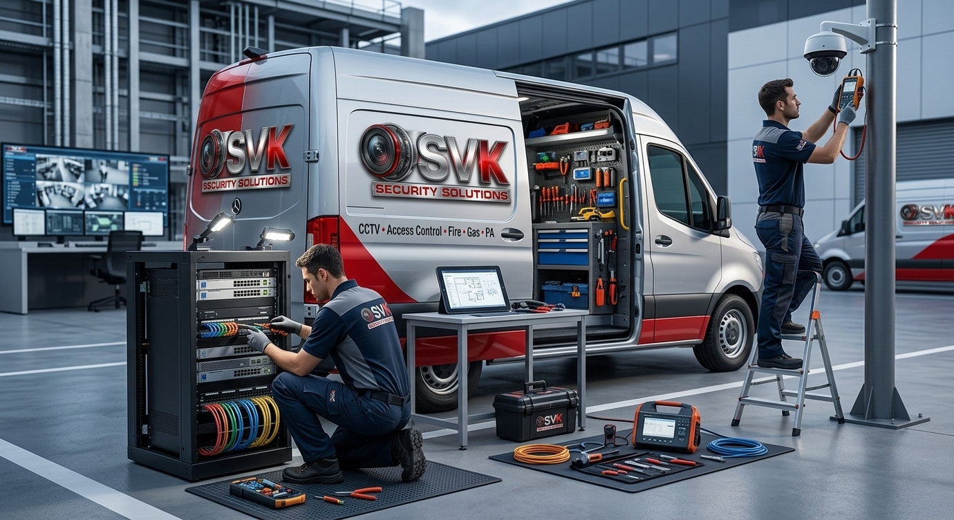 Home 10 TECHNICAL SERVICE VAN MAINTENANCE TEAM AT WORK by SVK Security Solutions LLP